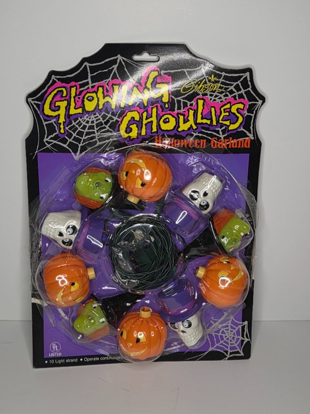 Vintage 1994 Glowing Ghoulies Halloween Garland Lights – Tested & Works